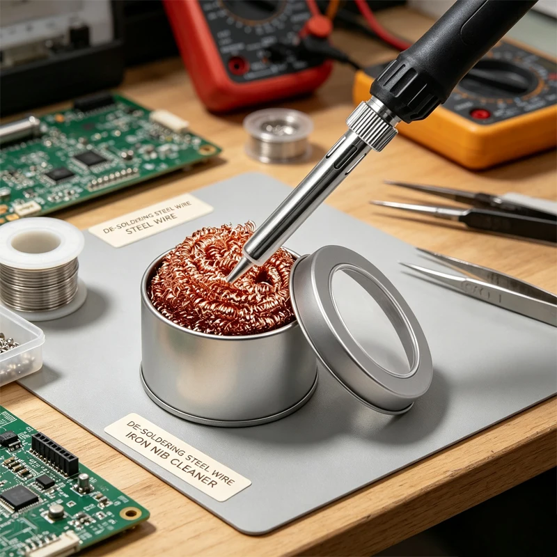 Copper Wire Cleaning Ball Iron Nibs Soldering Waste Absorption Iron Nib Cleaner De-Soldering Steel Wire Ball