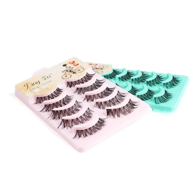 Natural Thick Full False Eyelashes Super Long Chris Cross Eyelashes Charm 3D Staggered Eyelashes