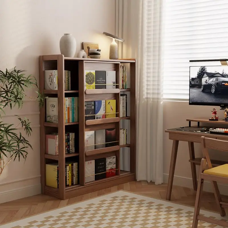 Winter wood solid wood bookshelf Floor shelf Bookcase Locker