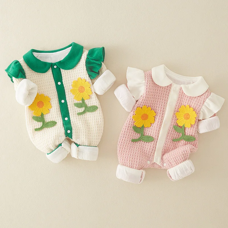 

Baby Autumn Clothes Sunflower for Boys and Girls Baby Casual Warm Rompers Newborn Clothes Jumpsuit