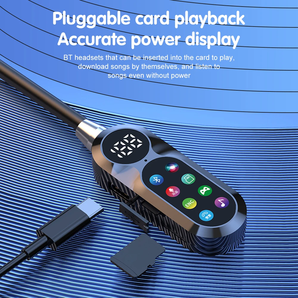 Wireless Bluetooth Neck Hanging Earphones Ear Hanging Stereo SD Card Insertion Sports Music Running Headphone For iphone Xiaomi view 3