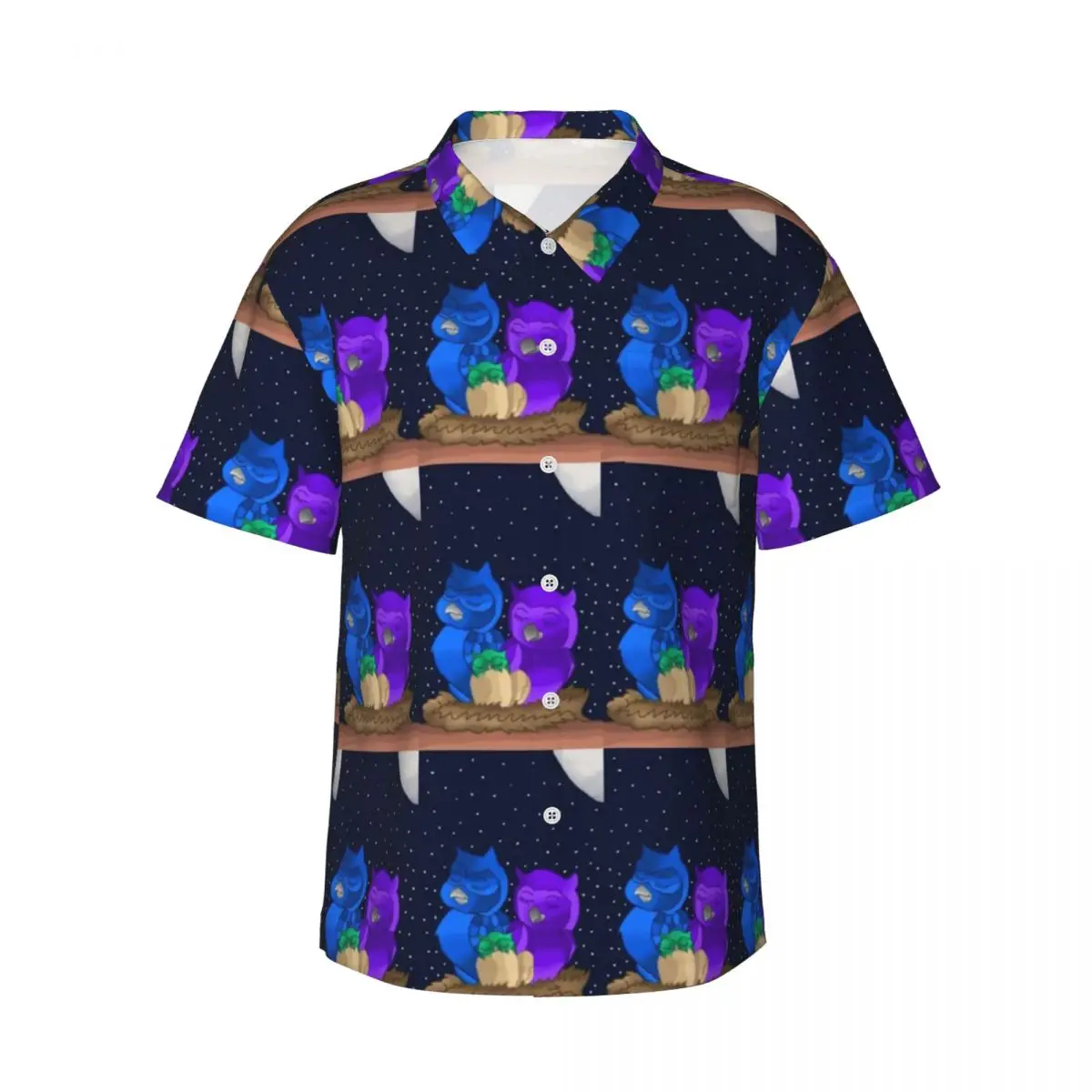 

Owl Family Vacation Shirt Funny Animal Print Summer Casual Shirts Men Vintage Blouses Short Sleeve Harajuku Pattern Top