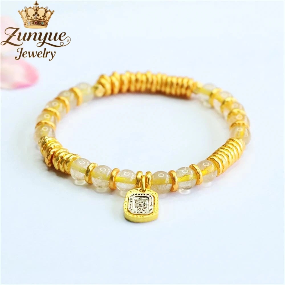 

Natural Golden Hair Crystal Zaki Lahm Travelling Expenses Hand String Luxury Quality Jewelry Fashion Jewelry Exquisite Charms