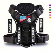 Service Dog Harness, Reflective Dog Vest Harness with 5 PCS Patches, Adjustable Soft Oxford Pet Harness, Inner Layer Mesh, Easy