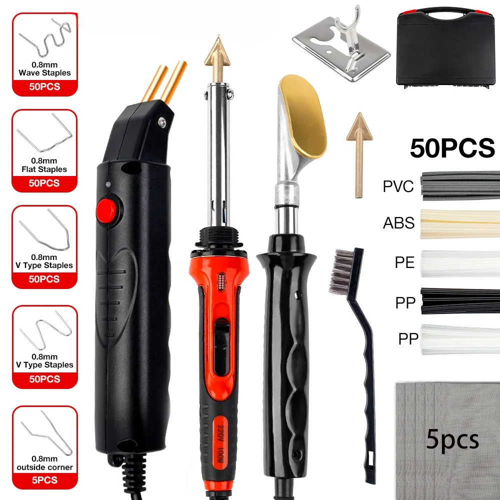 

--Plastic Welding Machine,Car Bumper Repair Welding Gun Set,50/100W Soldering Iron,Home Multifunctional Cordless Welding Tool