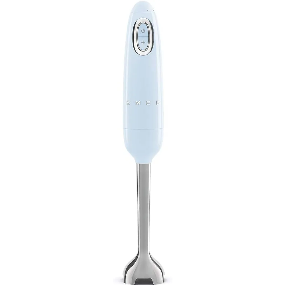 Handheld Immersion Blender 5 Speeds with Turbo Boost Stainless Steel Blades Nonslip Ergonomic Handle Pastel Blule