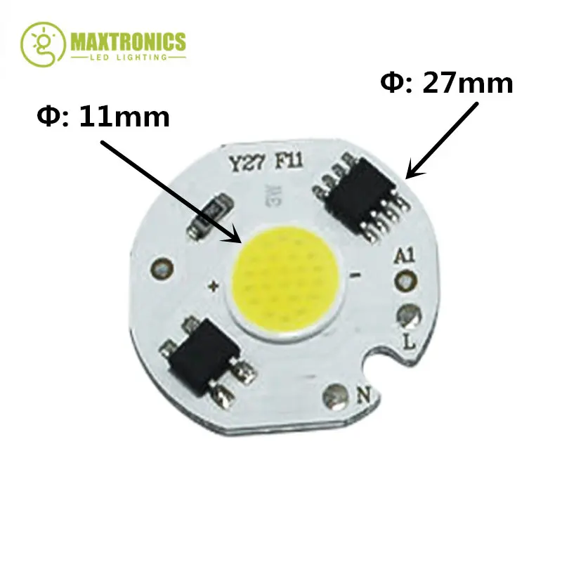 Bombilla con controlador IC inteligente, 1-10 piezas, fuente de luz roja, verde y azul, 3W, 5W, 7W, 10W, 12W, Chip LED COB, AC110V/ 220V para foco de luz artesanal