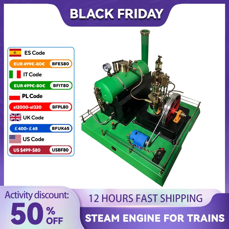 New Train Steam Engine Model All Metal High Quality Can Start High Power Engine Model Science Laboratory Model Collection Gift