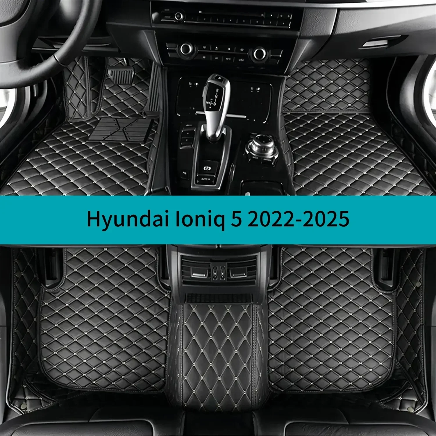 

Комплект автомобильных ковриков на заказ для Hyundai Ioniq 5 2022-2025: Роскошные кожаные коврики для авто, аксессуары для салона