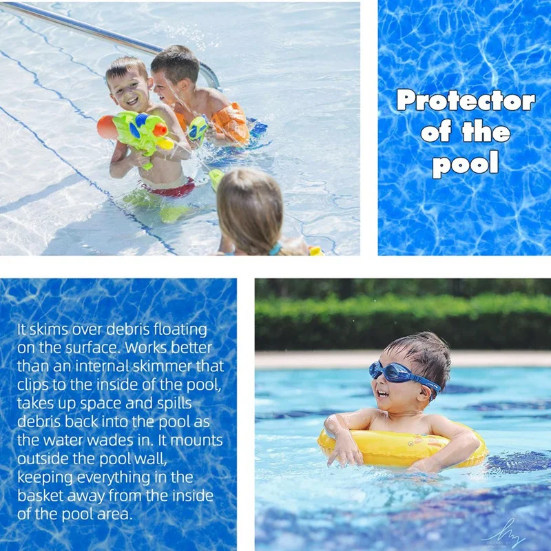 Universal Fit Above Ground Pool Skimmer-Pool Skimmer Spare Parts Kit-Opening Width 6Inch Fits All Standard Pool Wall Cutouts