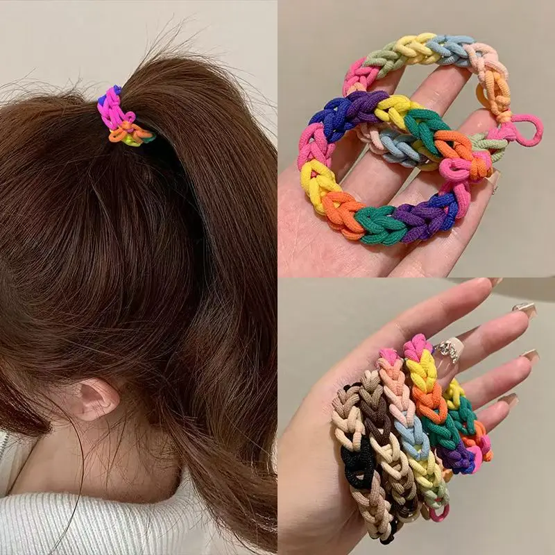 

2pcs/ Hand Woven headband, women's High Elastic durable, non-slip headband, Rubber band, Ponytail Hair cord, Hair Accessories