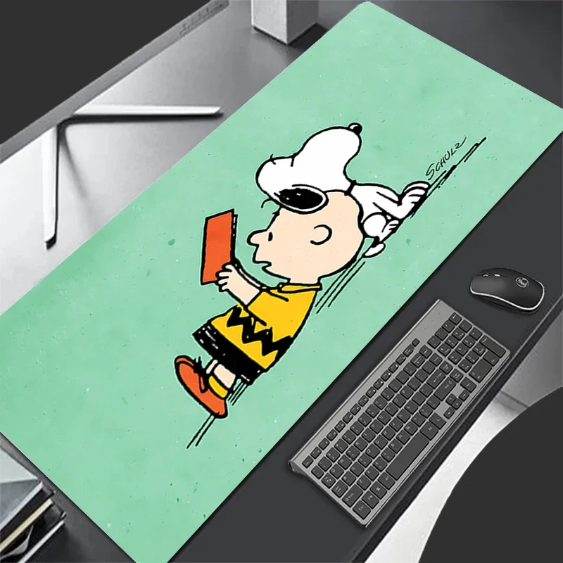 

Mouse Pad XL Lockedge Large Gaming Accessories Computer Gamer Keyboard Pad Mouse Mat Desk XXL Cartoon Snoopy Mousepad For gift