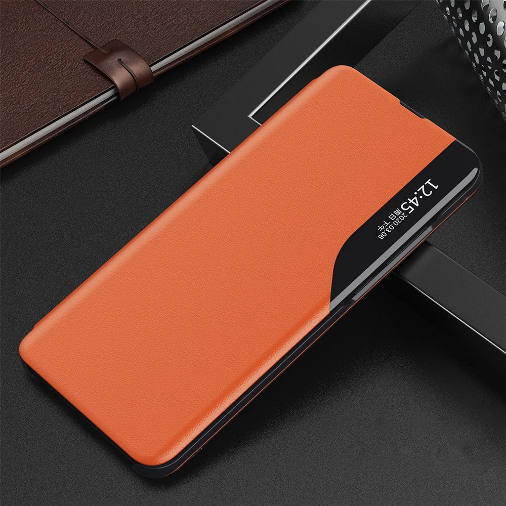 for Samsung Galaxy S22 S21 Note 20 Ultra 10 Plus S20 FE S10 A52S A73 A71 A81 Case Window View Auto Flip PU Leather Cover Funda