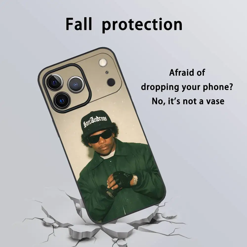 

Rapper Singer E-eazy E Phone Case For IPhone 17 16 15 14 13 12 11 Pro Max Plus Mini Black Frosted Soft Shell Funda