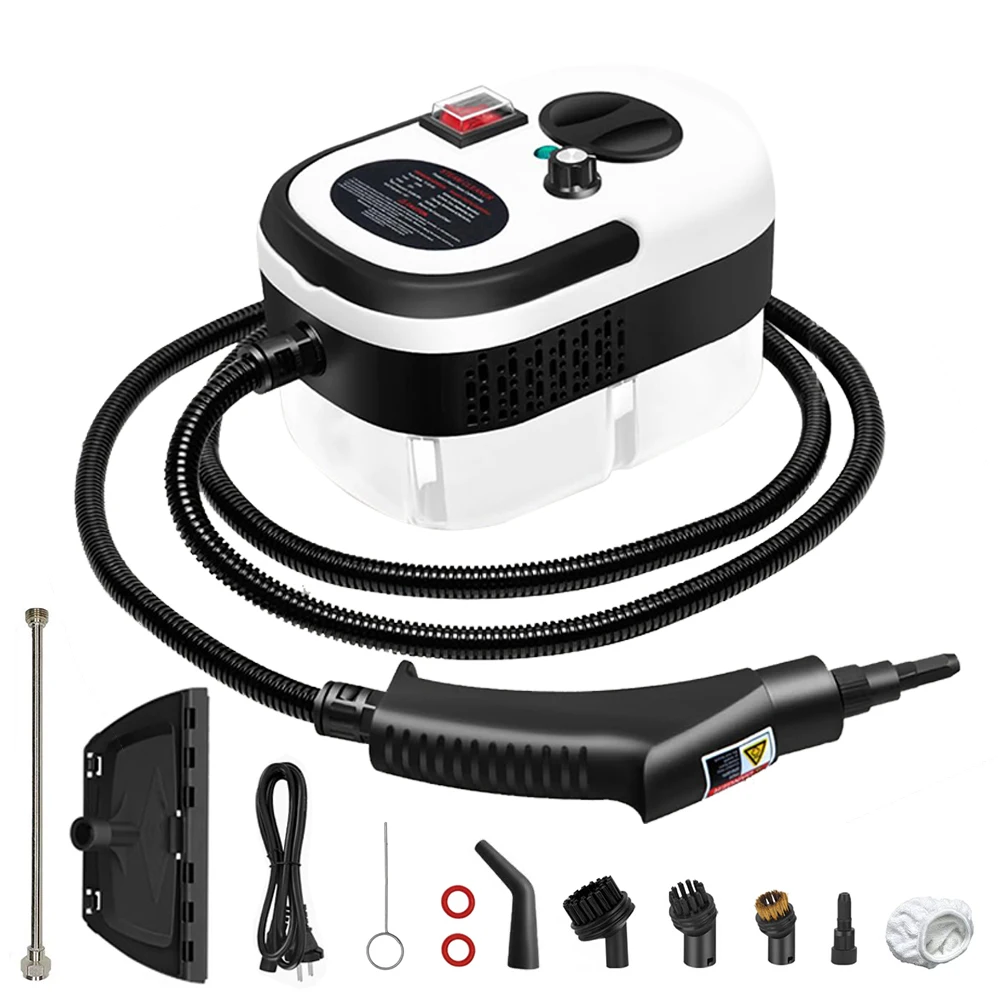 Podofo 2500W Handgehaltener Dampfreiniger Multifunktionales Haushalts-Desinfektionsgerät Tragbar mit 6 Einstellbaren Stufen für Zuhause Küche Bad Auto Möbel Fliesen Fugen Zubehör-Set