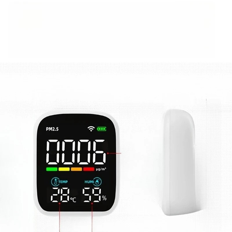 

WiFi Smart Air Quality Tester PM2.5/CO2 Detector Portable Air Pollution Analyzer Temperature Humidity Meter By APP Control