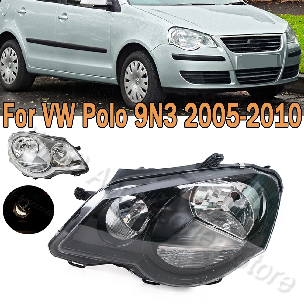 Front Bumper Headlight Head Light Lamp Fog Light White Or Black Type Headlight Assembly For VW POLO 9N3 2006 2007 2008 2009 2010