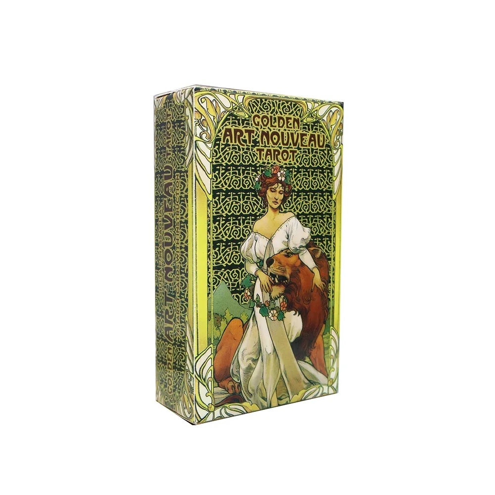 2024 New Golden Art Nouveau Tarot Cards for beginners and PDF Guidbook Deck games Fate Divination Cards