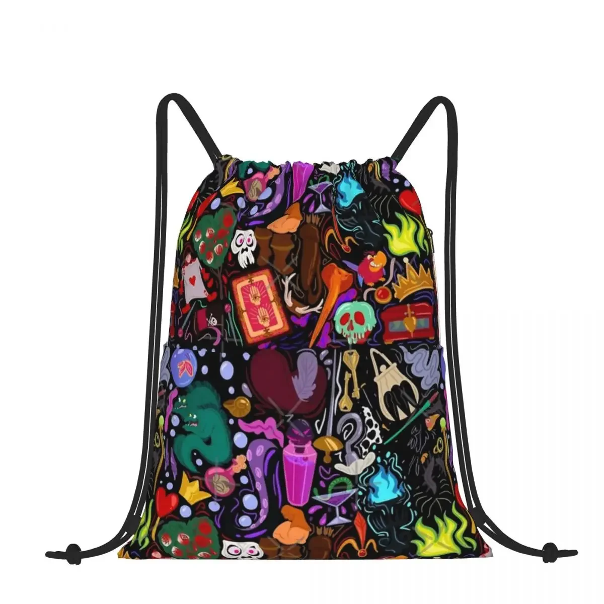 

Drawstring Backpack Magical Villains Shoulder Bag Zipper Pocket Sports & Travel Hikes Portables Bag