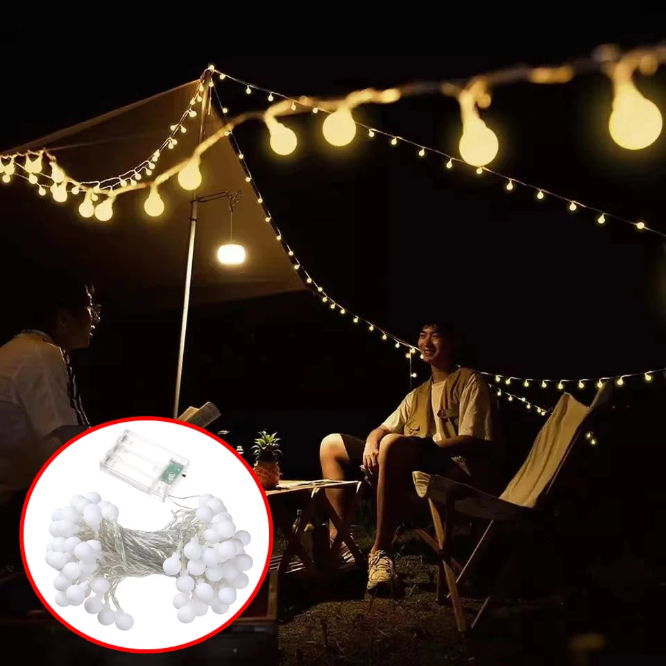 

Наружные водонепроницаемые светодиодные гирлянды для палатки для кемпинга, свадебной вечеринки, садового декора, 2 режима, непромокаемые гирлянды, атмосферная лампа