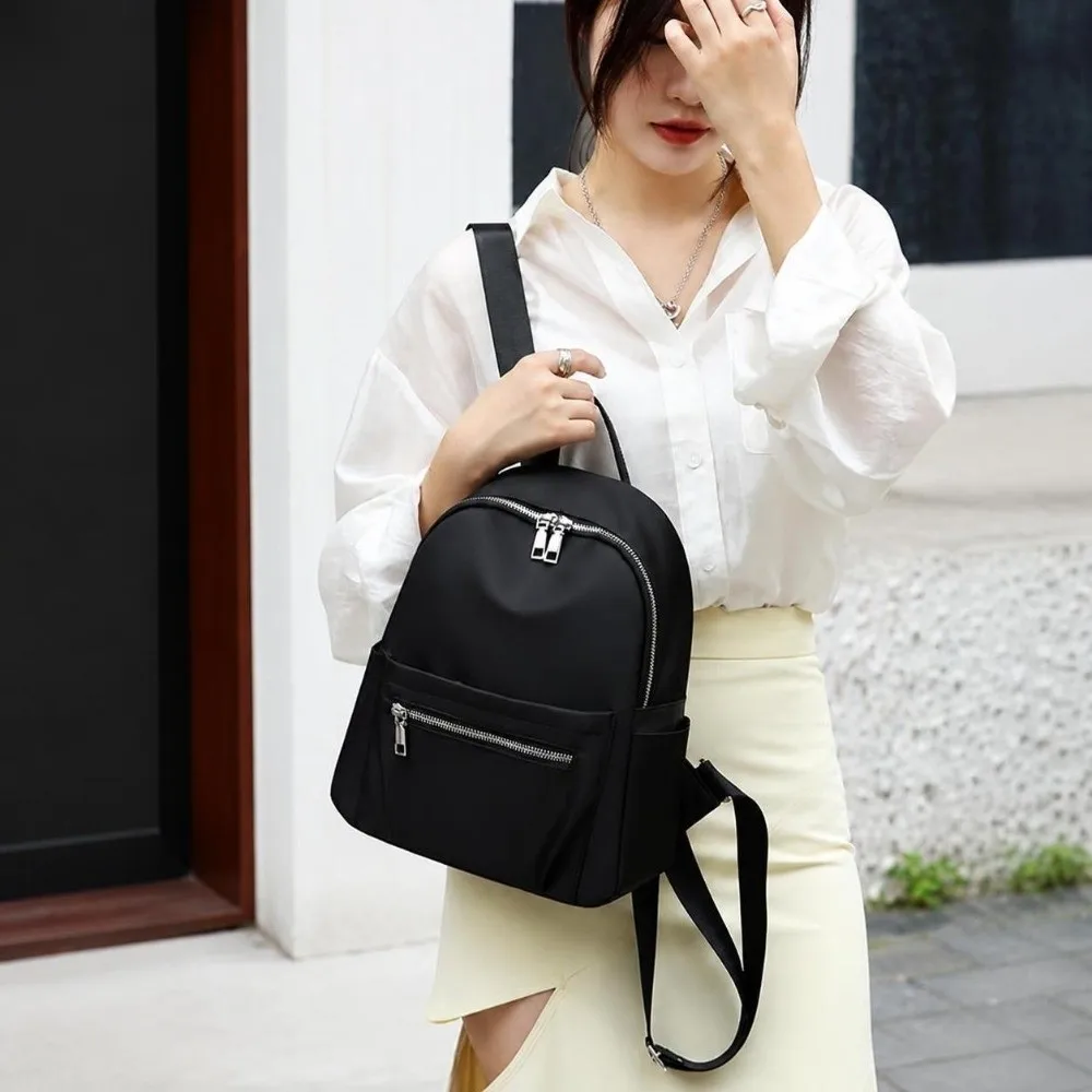 Fashion Casual Backpack Multifunctional Large Capacity School Bag Black Shoulder Bag Women