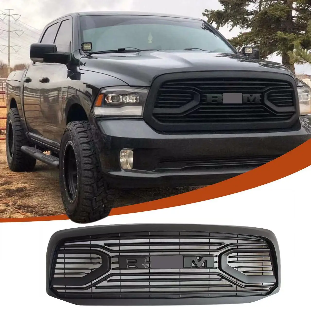 FITS DODGE RAM 1500/2500/3500  FRONT GRILLE 2013-2018 YEAR OE NO.:6NE51SZ0AA/6MH51ZZZAA   BLACK COLOR IN STOCK