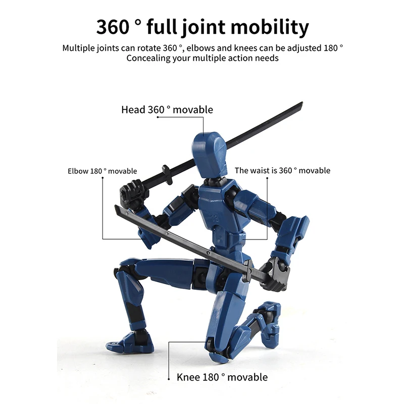 Robô de mudança de forma móvel multiarticulado 3D 3.0 Criativo impresso manequim manequim modelo de ação boneca brinquedos transparentes adultos