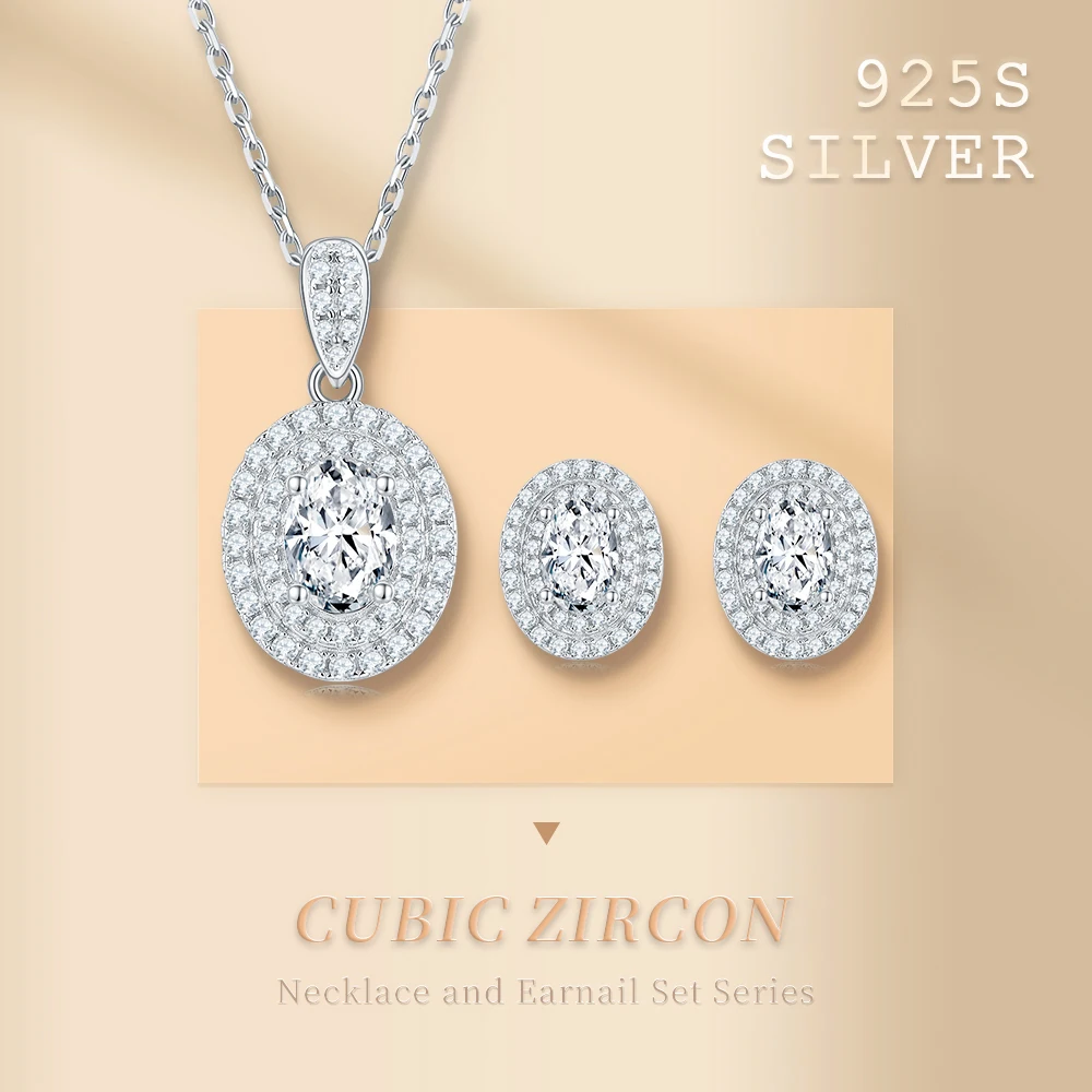 

Роскошный овальный 1-каратный кулон с белым цирконом из стерлингового серебра S925, великолепное элегантное женское ожерелье, ювелирные изделия