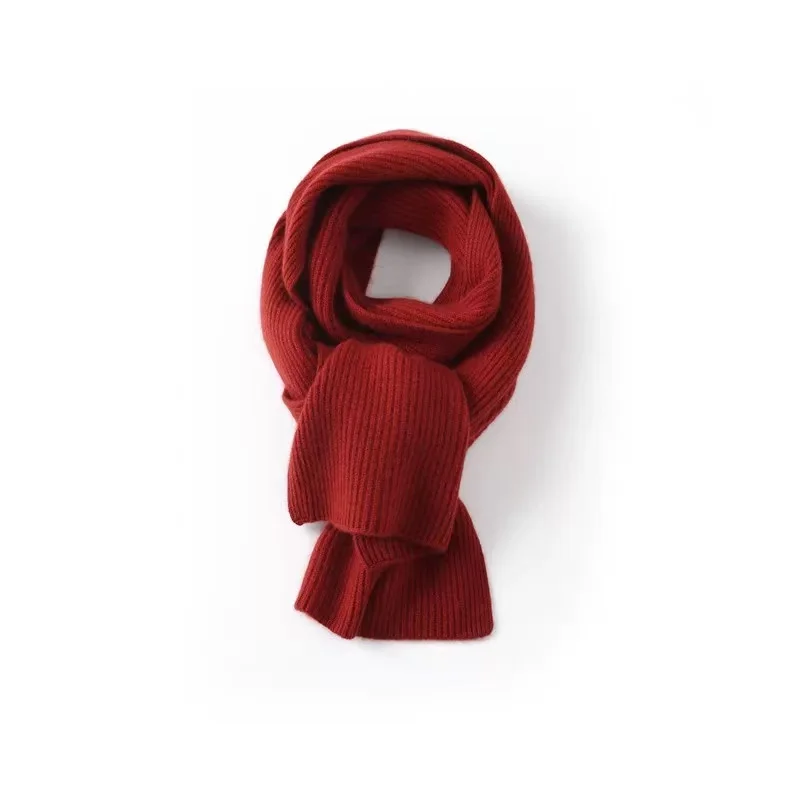 

Versatile Knitted Wool Scarf for Women - Warm & Windproof Winter Neckwea Solid Color Couples Style with Premium Texture