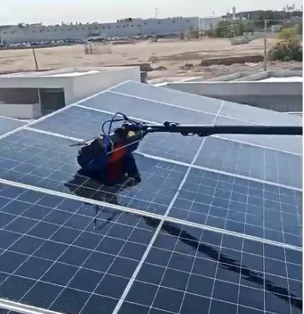 Multifit 7.5m Electric Dry & Water Cleaning Rolling Solar Panel Cleaning Brush With Adjustable PP Telescopic Carbon Fiber Rod