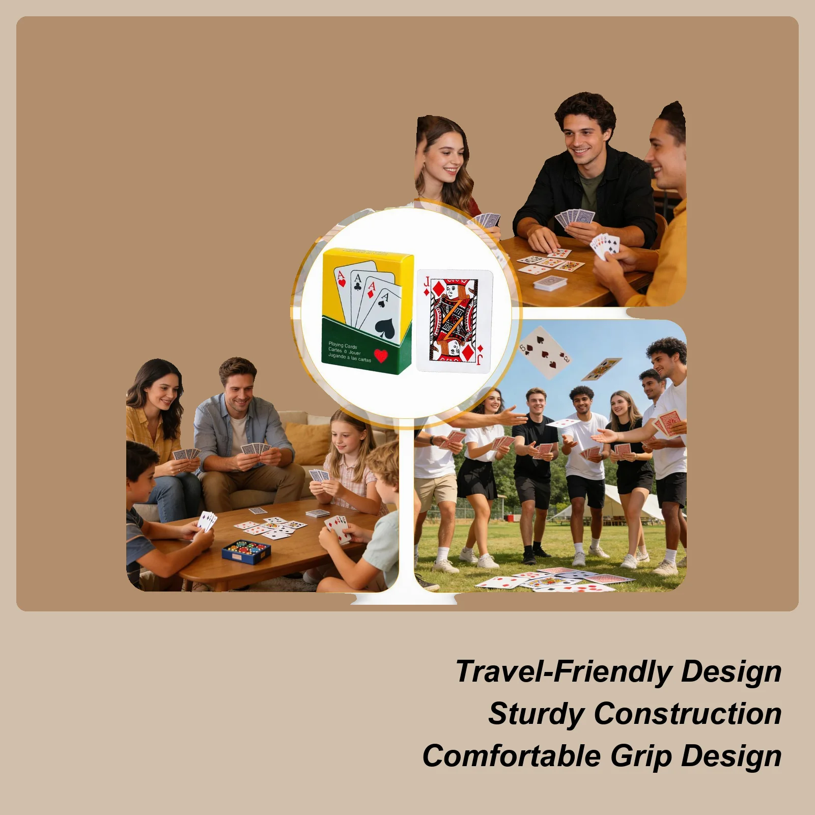 Portable Travel Poker Card Mini Playing Cards Tabletop Game for Kids Teens Adults Magicians Players Collectors Travelers
