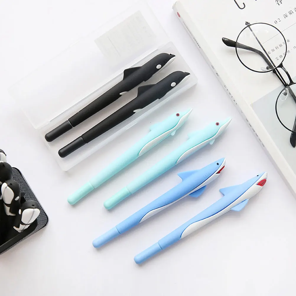 

12Pcs Dolphin-Shaped Gel Pens Creative Fun Design School Supplies for Students Kids Writing Drawing Signature Black Ink