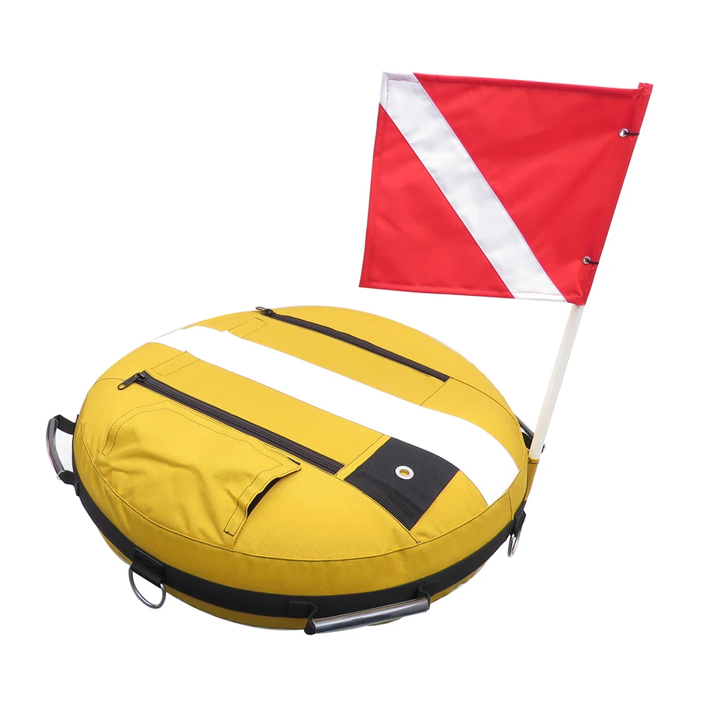 

Heavy Duty Inflatable Dive Flag Buoy Portable Freediving Marker with Storage Compartment and Easy Inflation Options