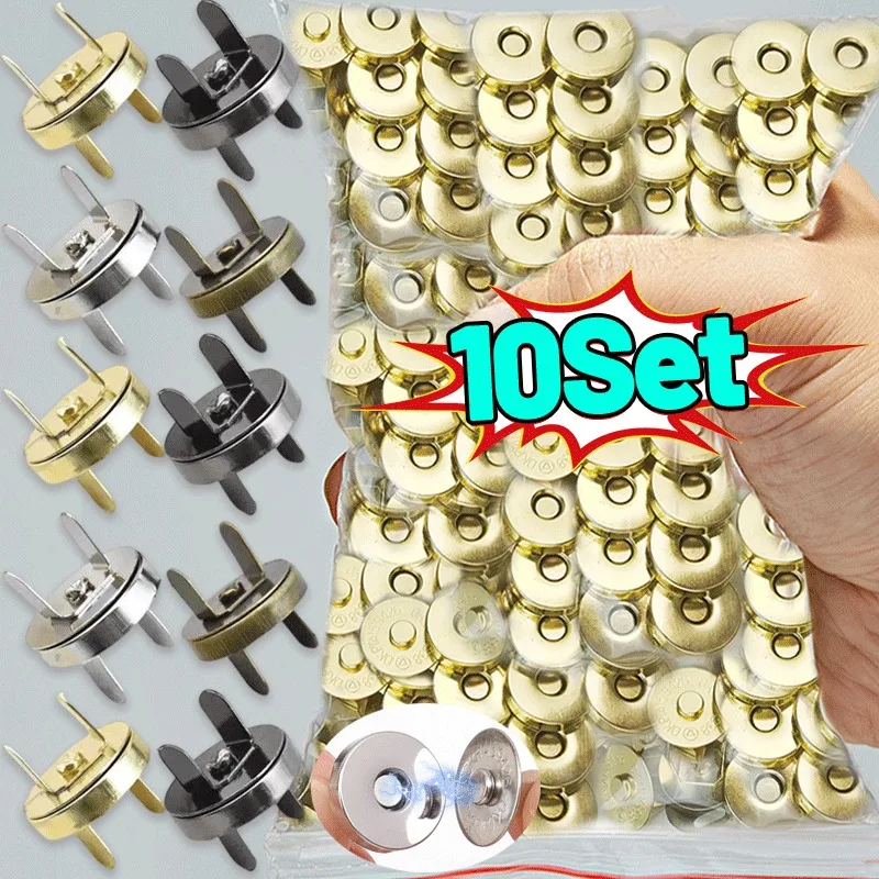12-40pcs Invisible Magnetic Fastener No-stitch Bag Buttons Wallet Coat Handbags Magnetic Buckle Metal Luggage Parts Accessories