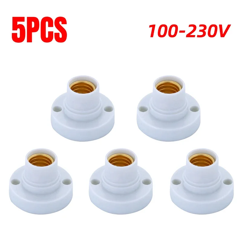 1-5pcs 100-230V E14 Screw Light Bulb Holder Base Fitting Screw Cap LED Light Socket White Lamp Fixing Adapter Converter Stand