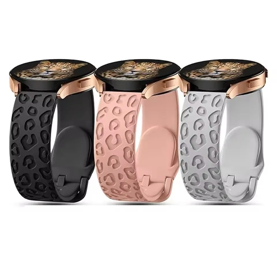 Graviertes Armband für Samsung Galaxy Watch 7/6/4/classic/5/pro/3/Active 2 Leoparden-Schlaufenarmband Huawei GT 2 2e 20 mm Uhrenarmband