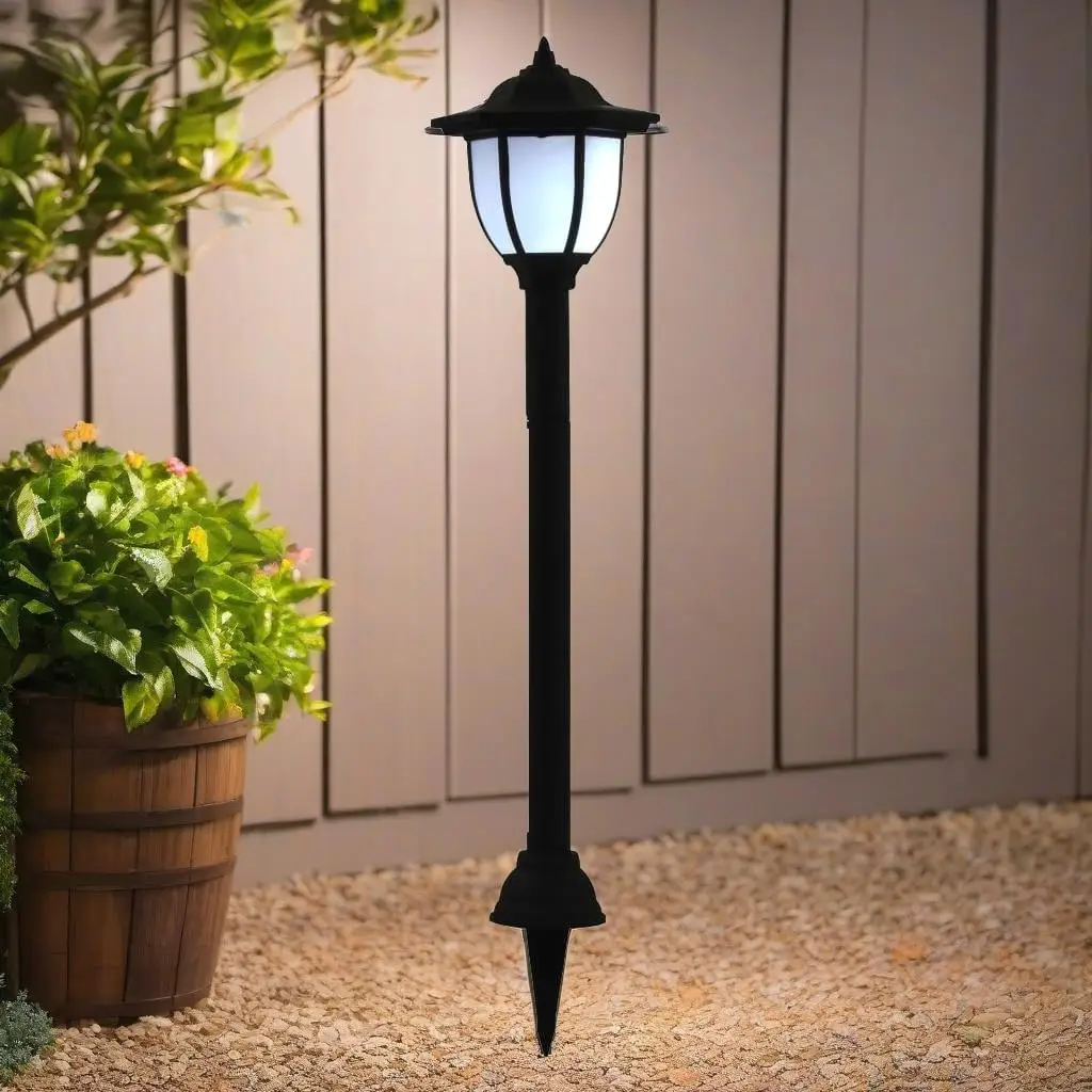 Set of 3 Outdoor Solar Lamps - Premium Black Finish for Garden & Patio Lighting