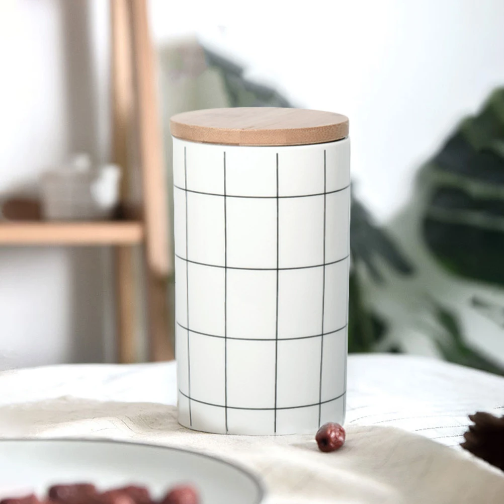 

Ceramic Sealed Jar For Food Storage Airtight Porcelain Container With Lid Large Capacity Smooth Interior Nuts Candies Cookies