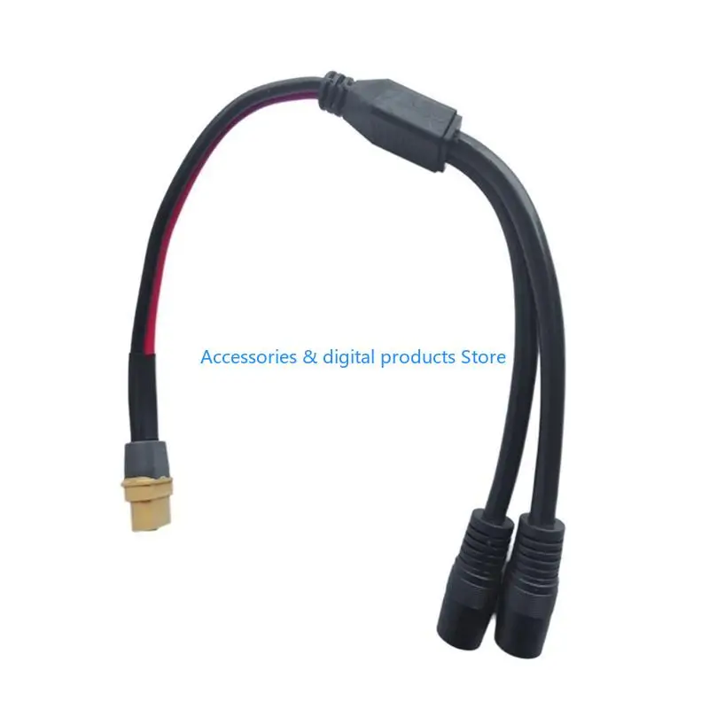 77JD XT60 Female to Two DC8mm DC7909 Connectors Splitter Cable for Solar Panel and Power Solution
