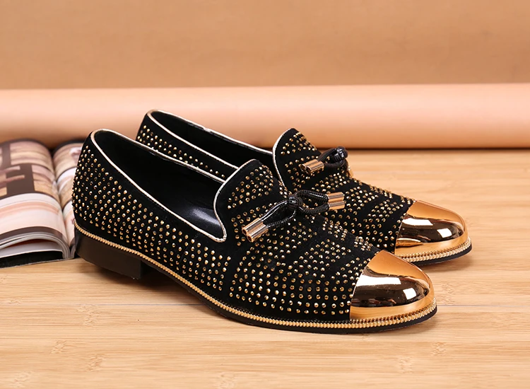 Autumn Metal Soup diamond COW LEATHER Luxurious Commercial affairs Customized Personality Party Socialize Shoes