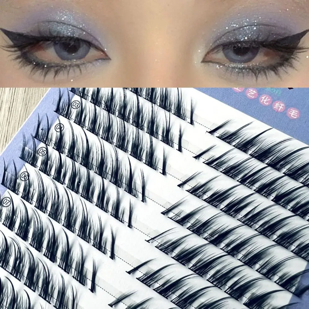 Beauty Fuffy Lashes Fox Eye False Eyelashes Dramatic Volume 3D Thick Long Eye Lashes Makeup Artificial Fiber Eye Extension Girl