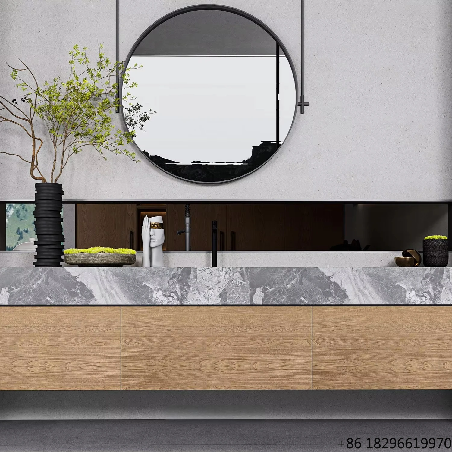 

Luxury Wall Mounted Floating Bathroom Vanity Cabinet With Mirror MDF Material Modern Furniture For Home Hotel Washroom