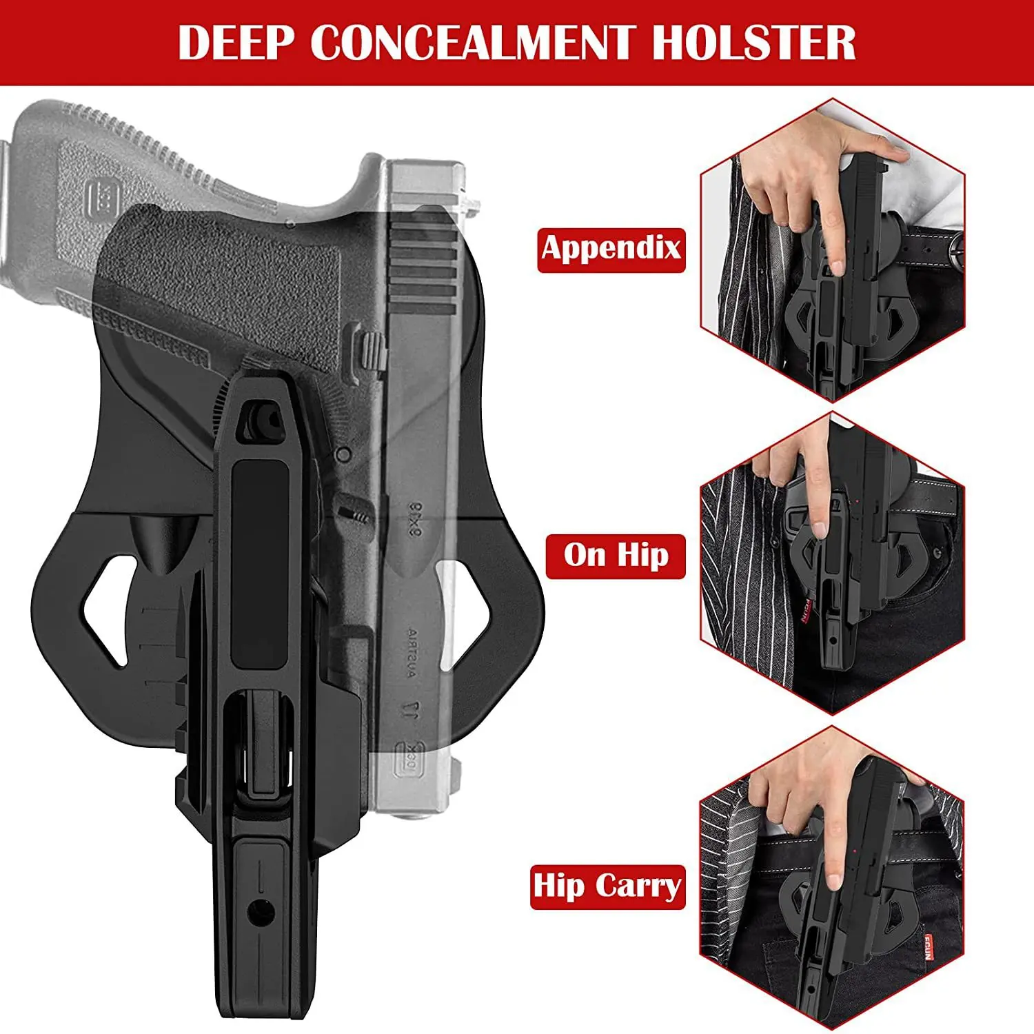 Coldre Glock adequado para coldre Glock 9mm/SW40/357
