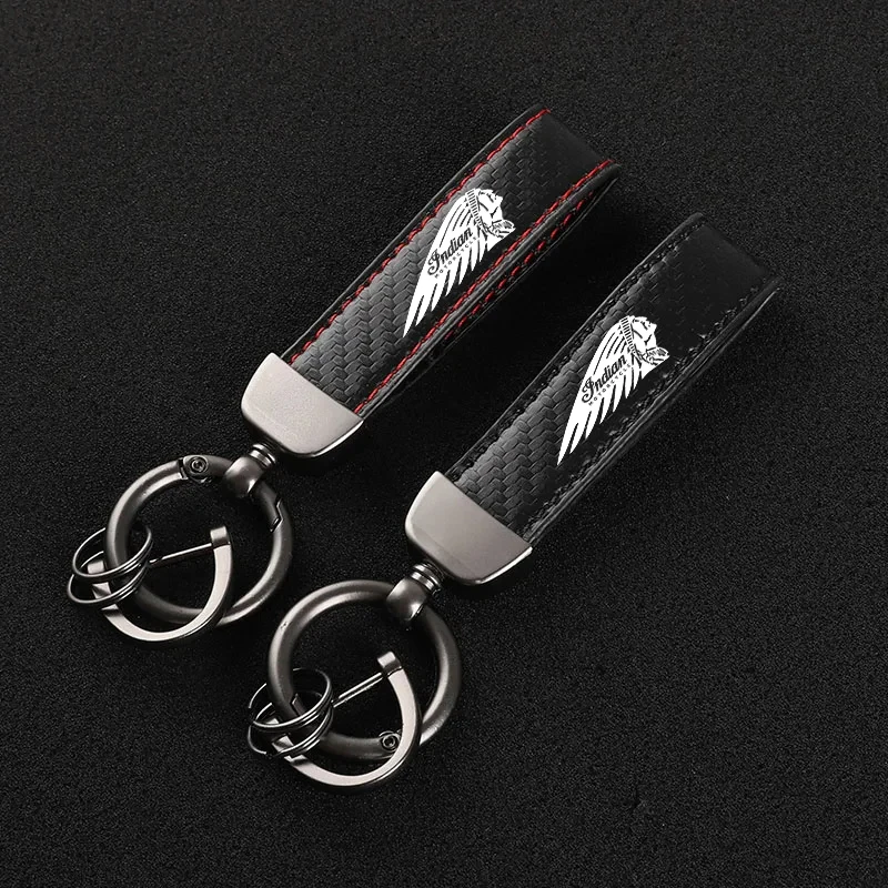 For Indian FTR 1200 S FTR1200 Rally VINTAGE Scout 2023 Accessories Custom LOGO High-Grade Carbon Fiber Motorcycle Keychain