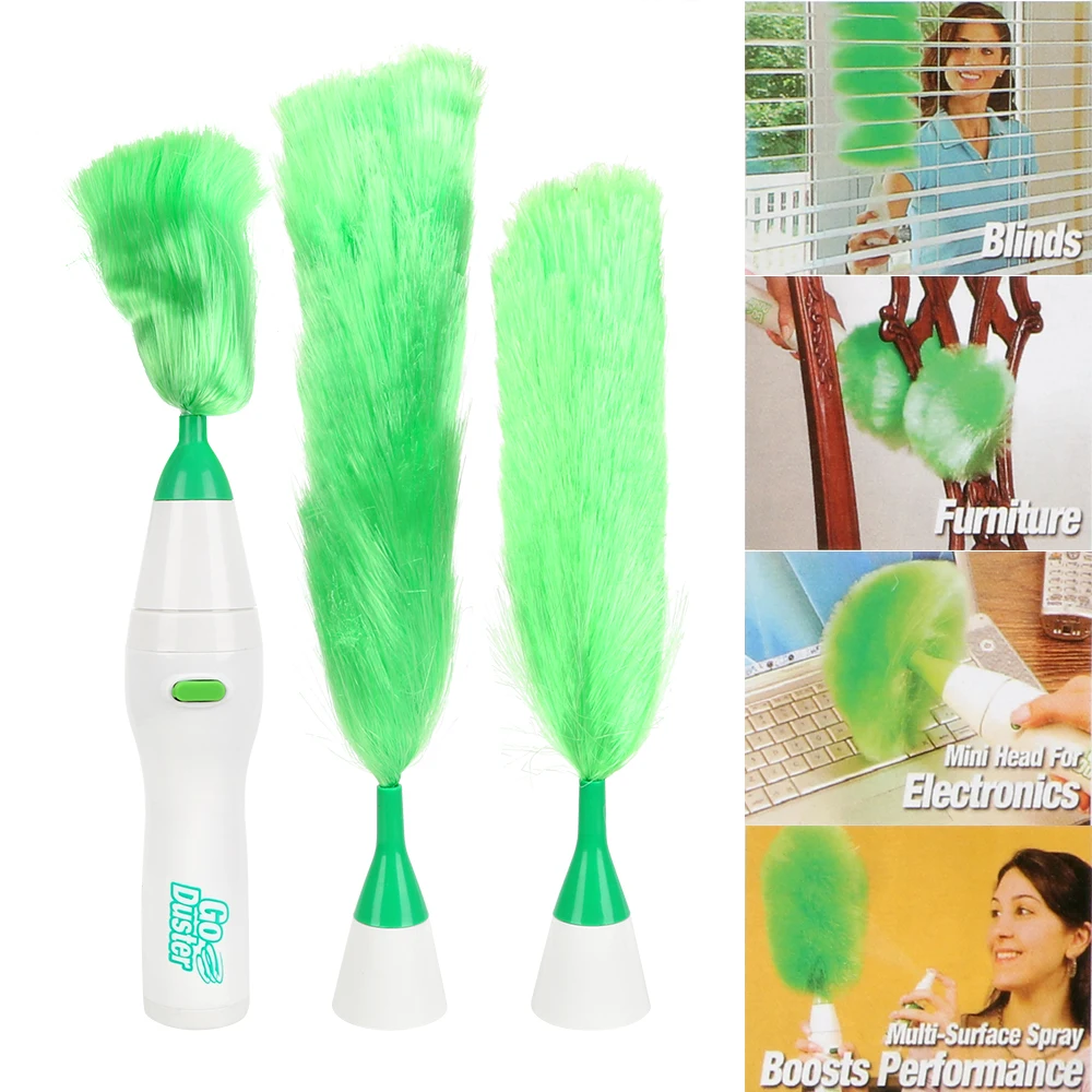 Multifunctional Electric Feather Duster Window Bookshelf Dust Cleaner Brush Soft Microfiber For Home Furniture Car