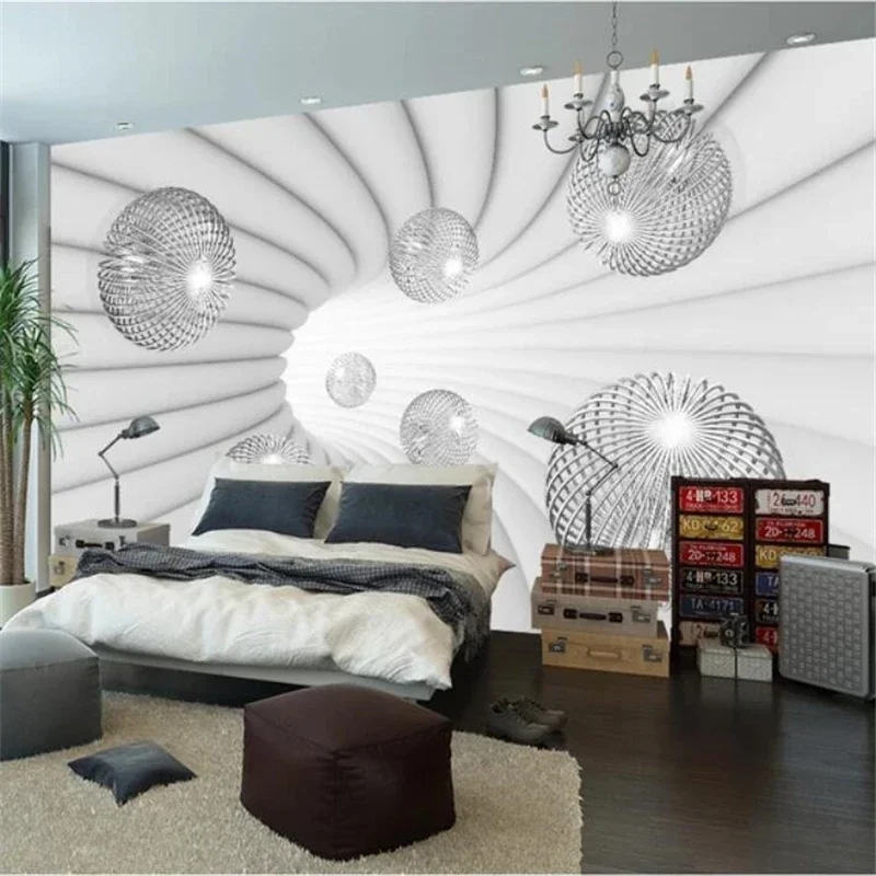 3D Custom Mural Wallpaper Stereo Ball Space Extension Background Wall Polygon Ball Future Inspiration Paper Home Decor Painting