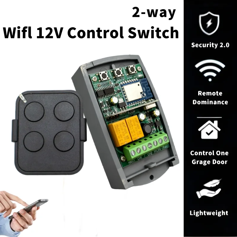 

12V 24V 2-channel WiFi-controlled telescopic rod remote switch transmitter for car foot pedal actuator motor