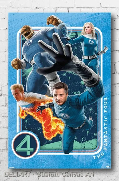 

FANTASTIC FOUR: FIRST STEPS () - POWERS Canvas Poster (2025) Custom Size Available Room Decoration Home Decor Wall Art