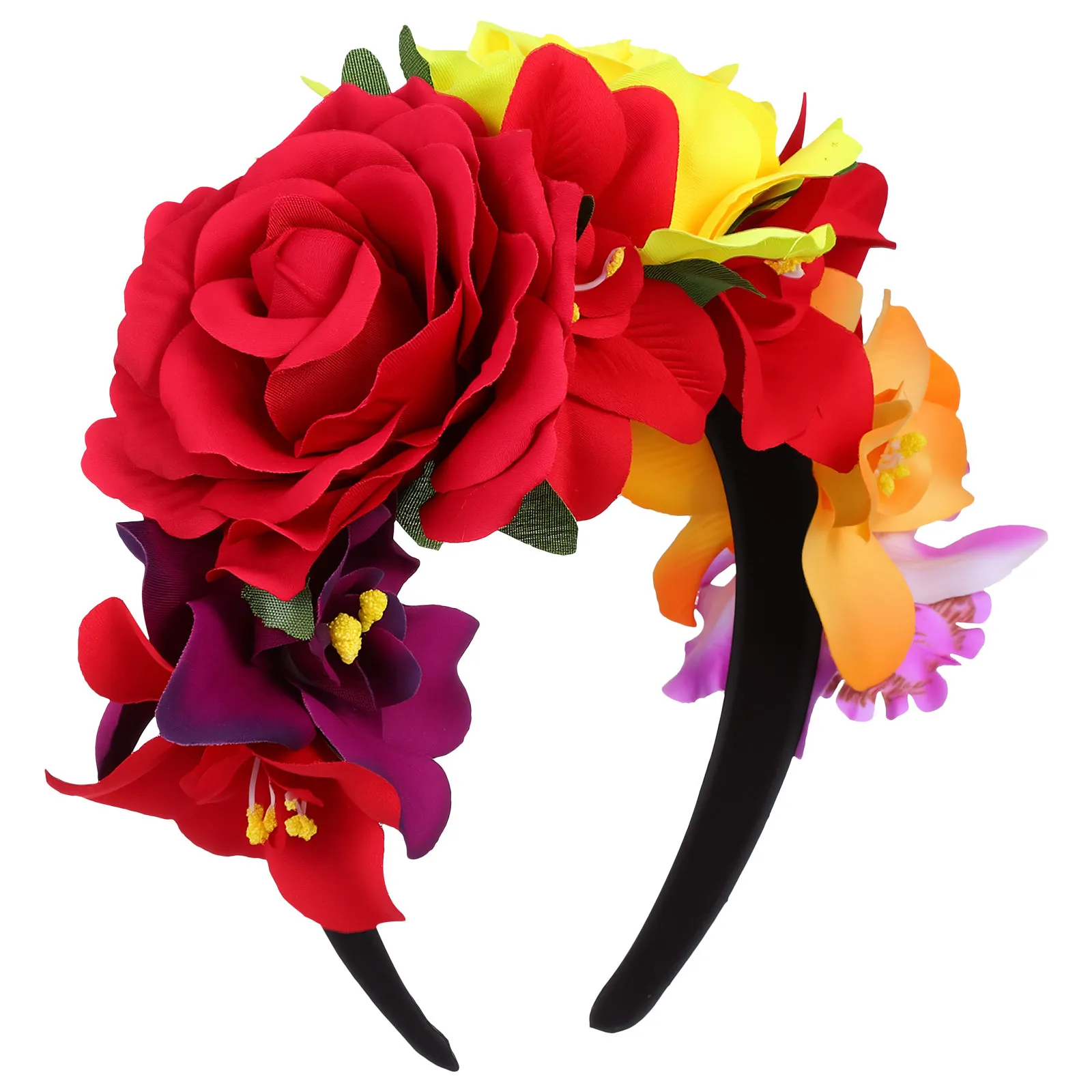 Rose Flower Hair Band Halloween Headdress Creative Decoration Lightweight Comfortable Fashion Headband Party Festival Hair