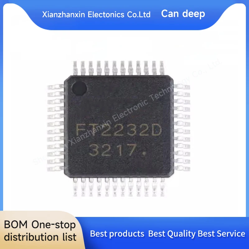 1pcs/lot FT2232 FT2232D 2232 QFP48 USB to serial control chip
